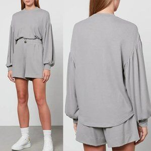 Varley Brannon Ribbed Crewneck Pullover Sweatshirt Women's Grey Size: S NWOT